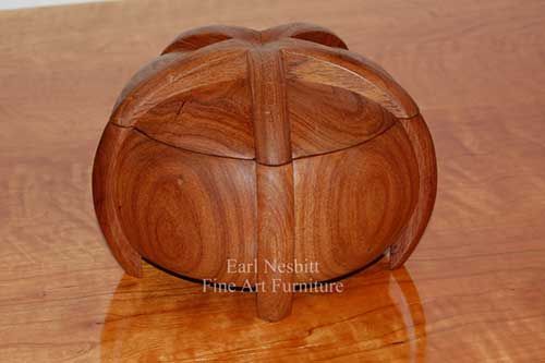 mesquite custom jewelry box shown with lid